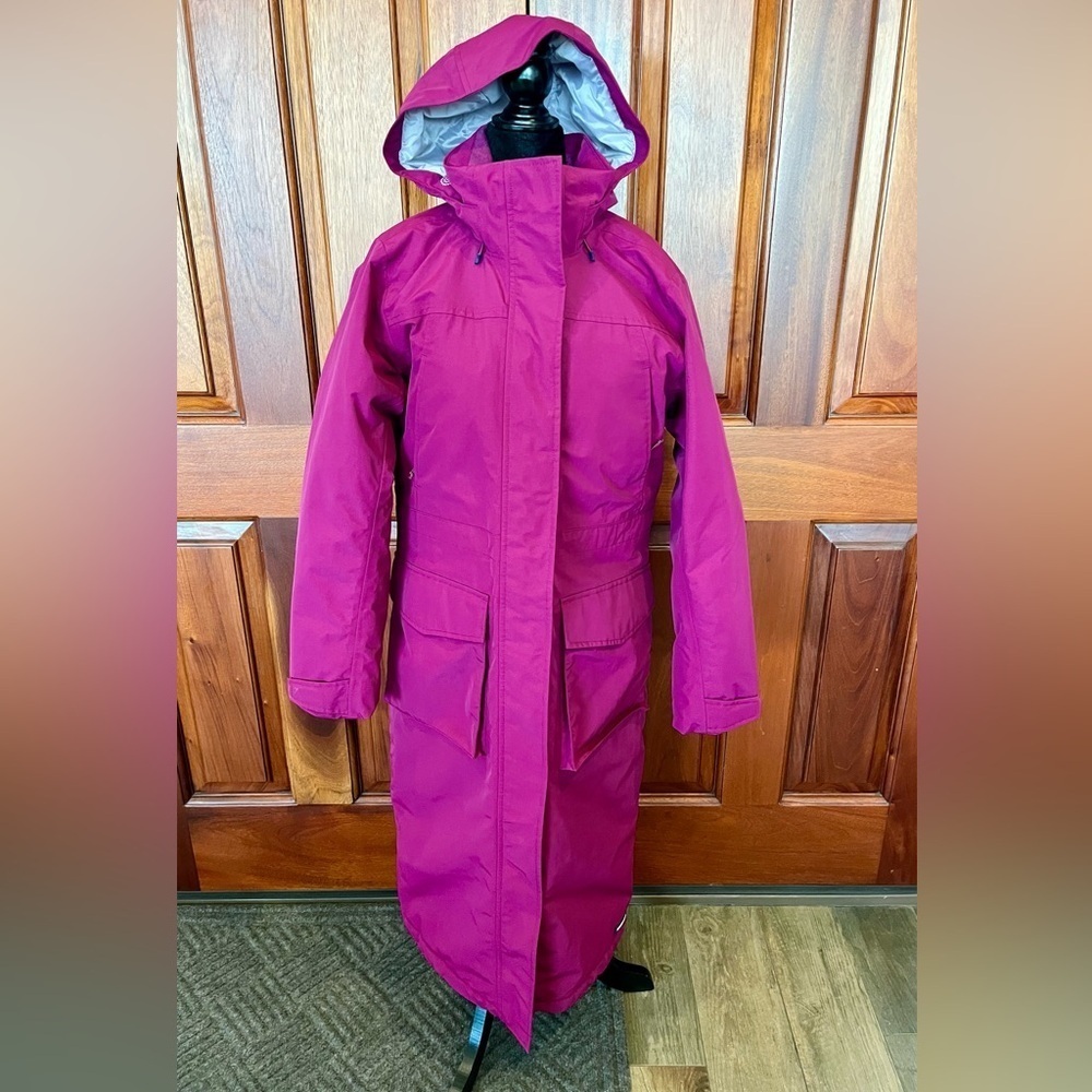 Land's End Women XS Squall Insulated Hooded Parka Stadium Coat Rubellite Purple